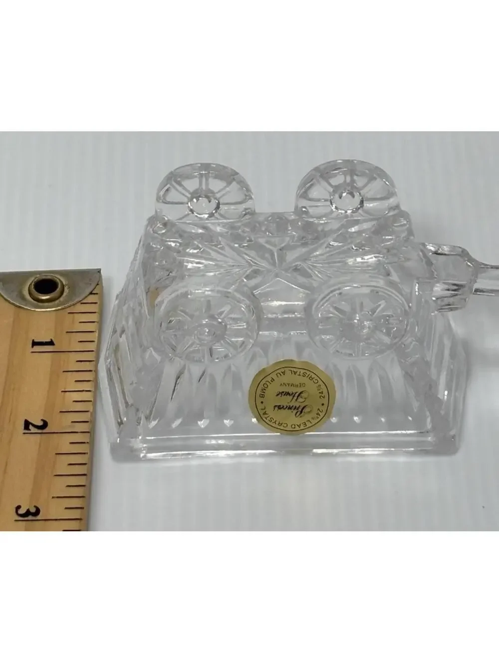 Princess House 24% Lead Crystal Cart Wagon Figurine Candy Dish Germany
